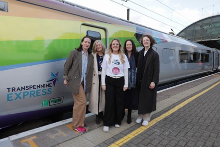 L-R, Susie Cuthill, Kathryn O’Brien, Harriet Harbridge, Nicola Buckley and Rachael Baker at the launch of the TPE Unity Train