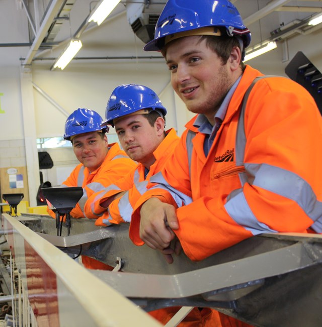 Network Rail apprentices: Network Rail apprentices

L-R Dan Tinsley, Jamie Mills, Ian Lightley,