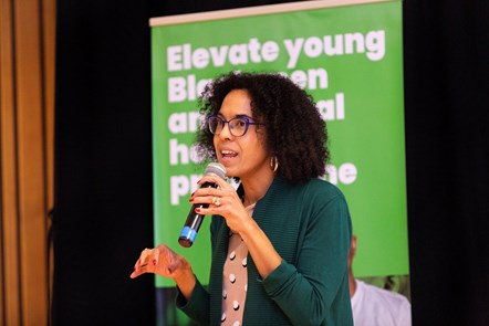 Council Leader Cllr Kaya Comer-Schwartz speaks during the launch of the Young Black Men and Mental Health programme