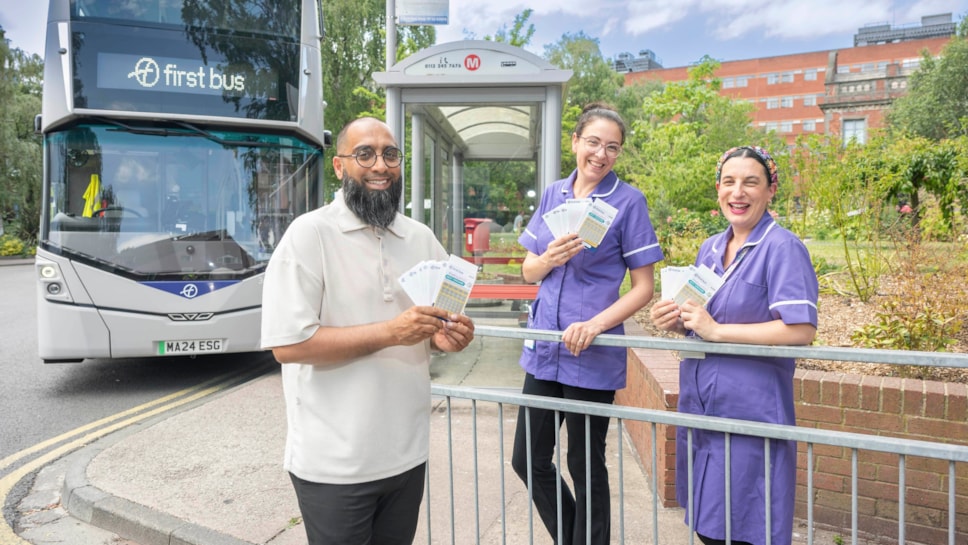 Leeds Teaching Hospitals NHS Trust, Mubarak Mahmed, First Bus, with Nada Abdul-Majid, Specialist Midwife Health Equity-2