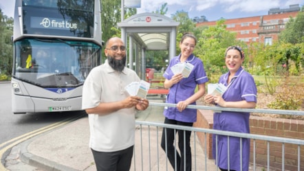 Leeds Teaching Hospitals NHS Trust, Mubarak Mahmed, First Bus, with Nada Abdul-Majid, Specialist Midwife Health Equity-2