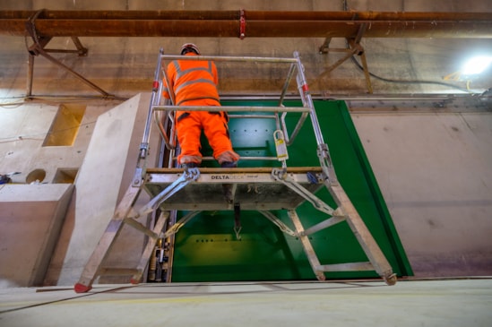 20260427 HS2 Booth Industries test fitting cross passage door Chiltern Tunnel-59