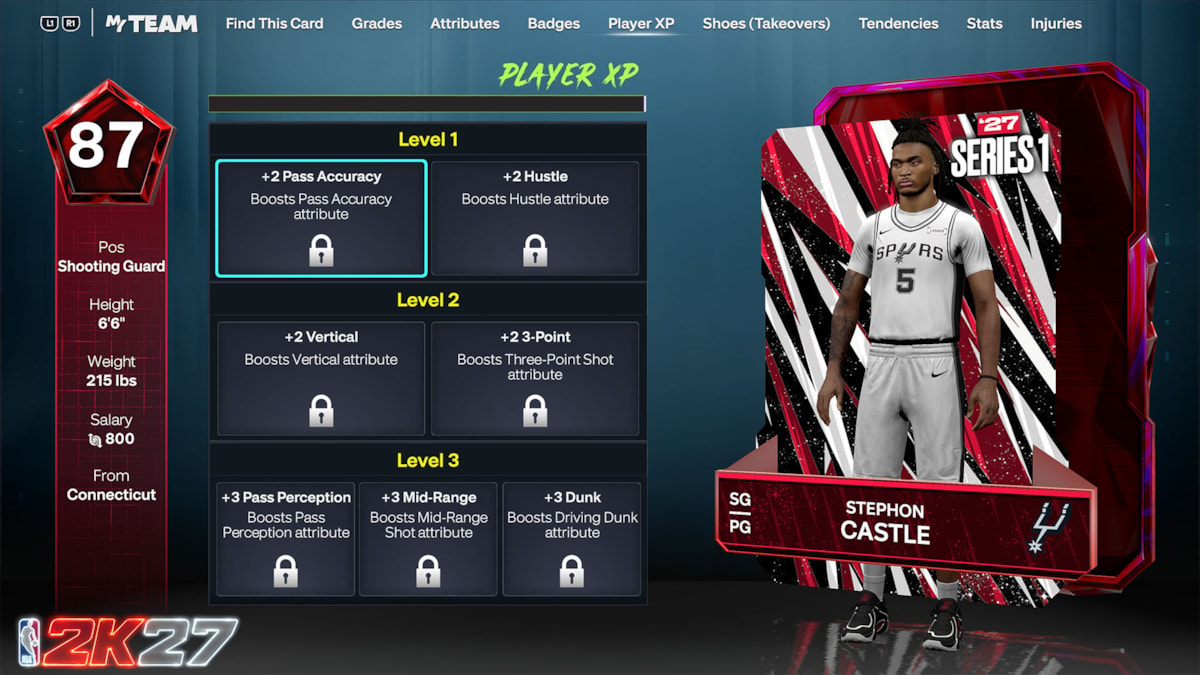 NBA 2K27 MyTEAM All-New Players XP System