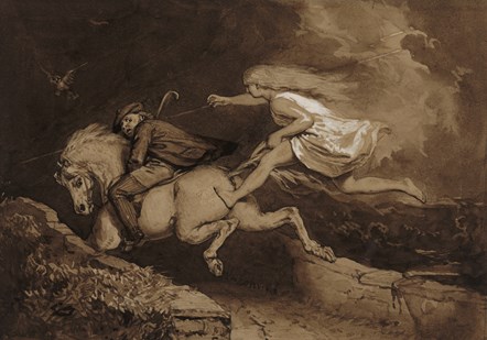 Tam o' Shanter, a farmer who often went drinking with his friends, is a character in a Robert Burns poem of the same name. This illustration of Tam by Scottish painter John Faed (1819 to 1902) captures the excitement, fear and humour in Burns's poetry.

Burns may have based the character of Tam o' S