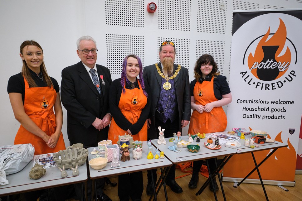 Provost and Walter Smith with the team from All Fired Up East