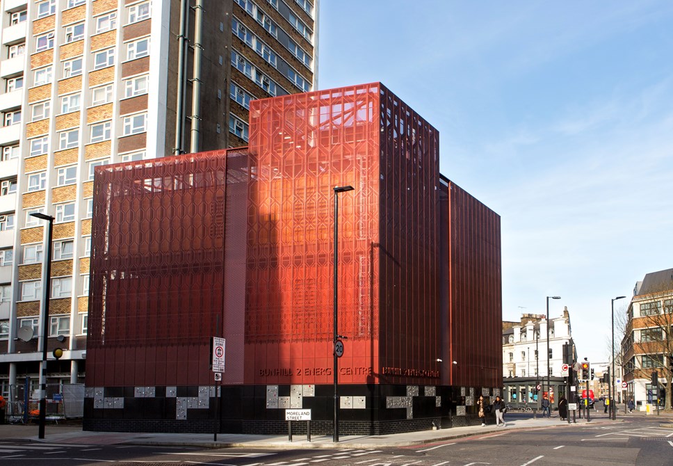 The Bunhill 2 Energy Centre on the edge of City Road, Islington