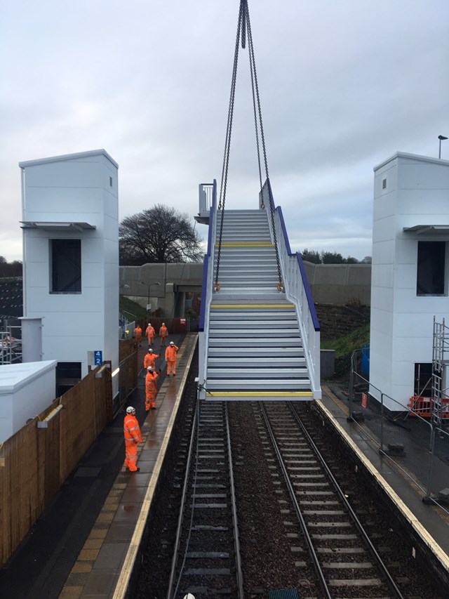 Stairs over track