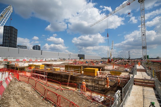 Construction progress at Old Oak Common, August 2022-2