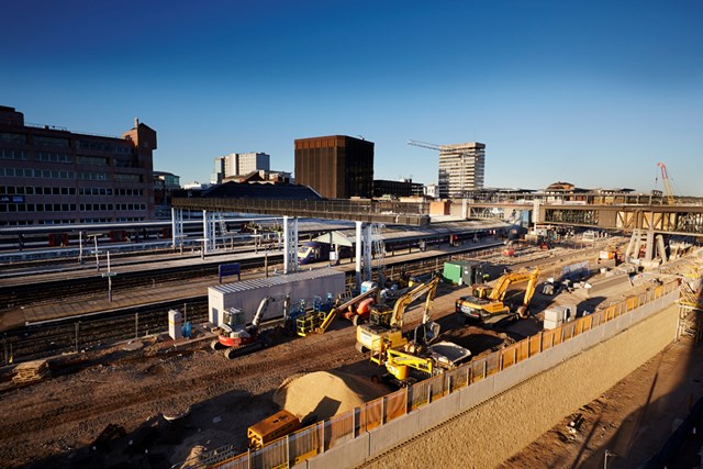 Redeveloped Reading station under construction at the end of 2012