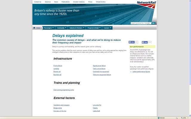 Delays explained web page screengrab: Delays explained web page screengrab