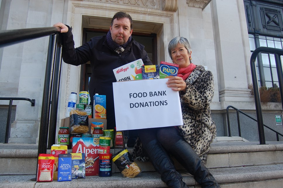 Cllr Troy Gallagher and Kathy Weston from Islington Food Bank