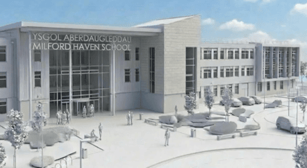 Artist impression of proposed new school at Milford Haven