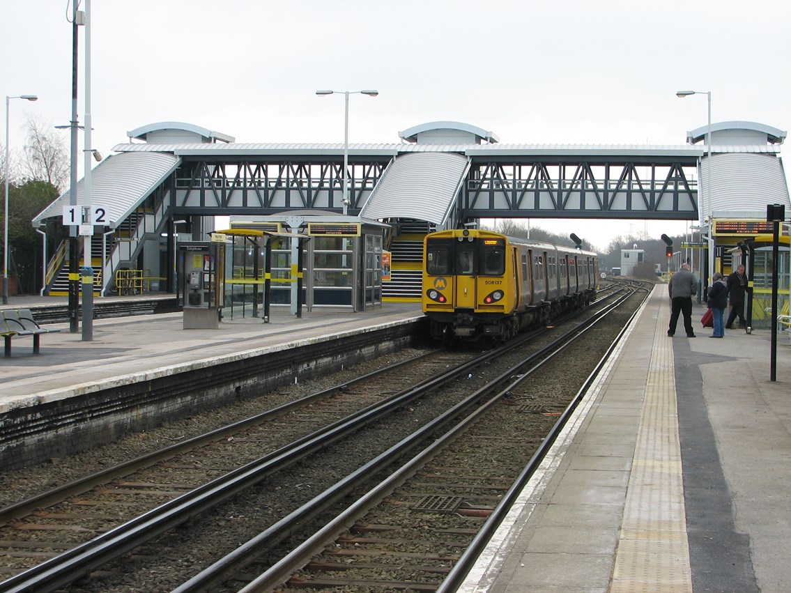 Hooton Access for All: The new stairs, lifts and overbridge at Hooton station, officially opened on 4 March 2011