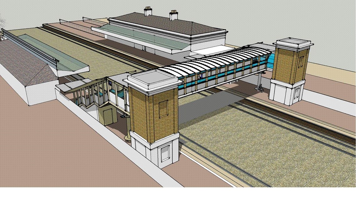 Canterbury West Access For All: Artist's impression of proposed new footbridge and lifts at Canterbury West station as part of the Government's £370 Access For All programme