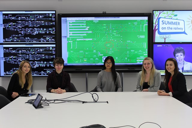 Network Rail IT chief pledges to inspire young women into IT careers with competition launch: 2014 Could IT Be You? winner, Felicia Chang (centre) and runners up