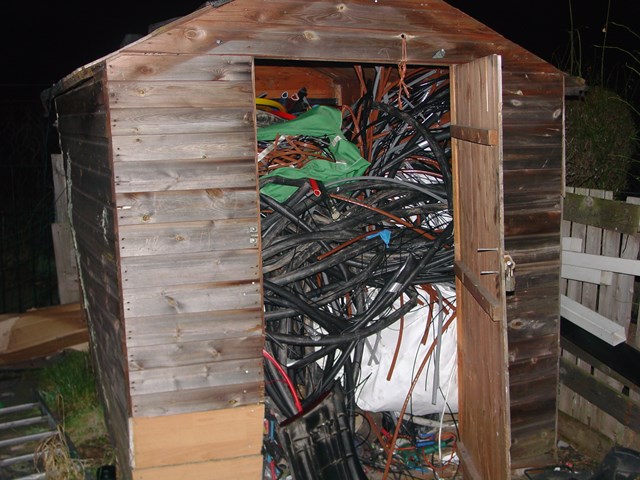 Stolen cable: Image courtesy of BTP - stolen cable