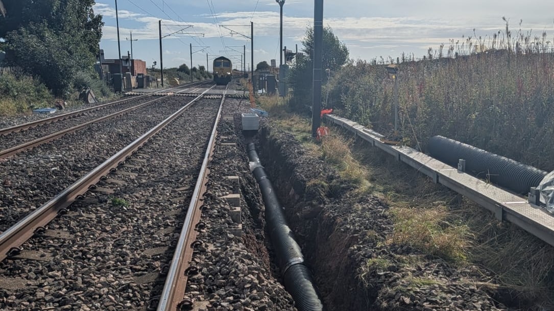 Railway upgrade programme completed between Newcastle and Scotland: Scremerston drainage 4