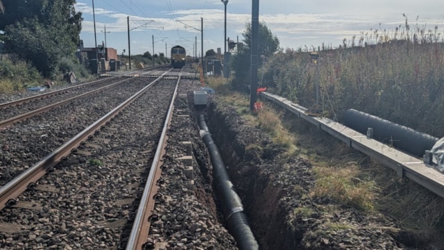 Railway upgrade programme completed between Newcastle and Scotland: Scremerston drainage 4