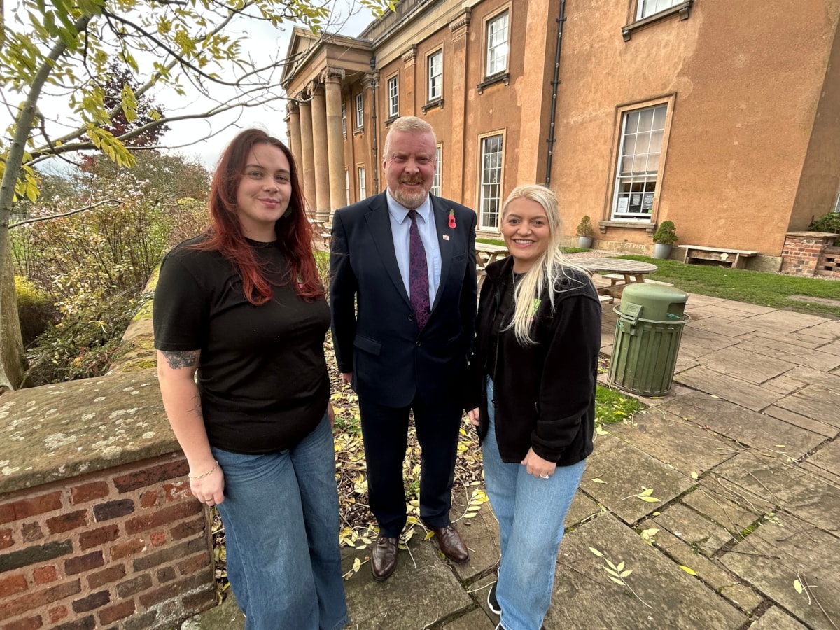 Olivia Marshall (Fun City), Cllr Damian Corfield and Carlie Hill (Fun City).