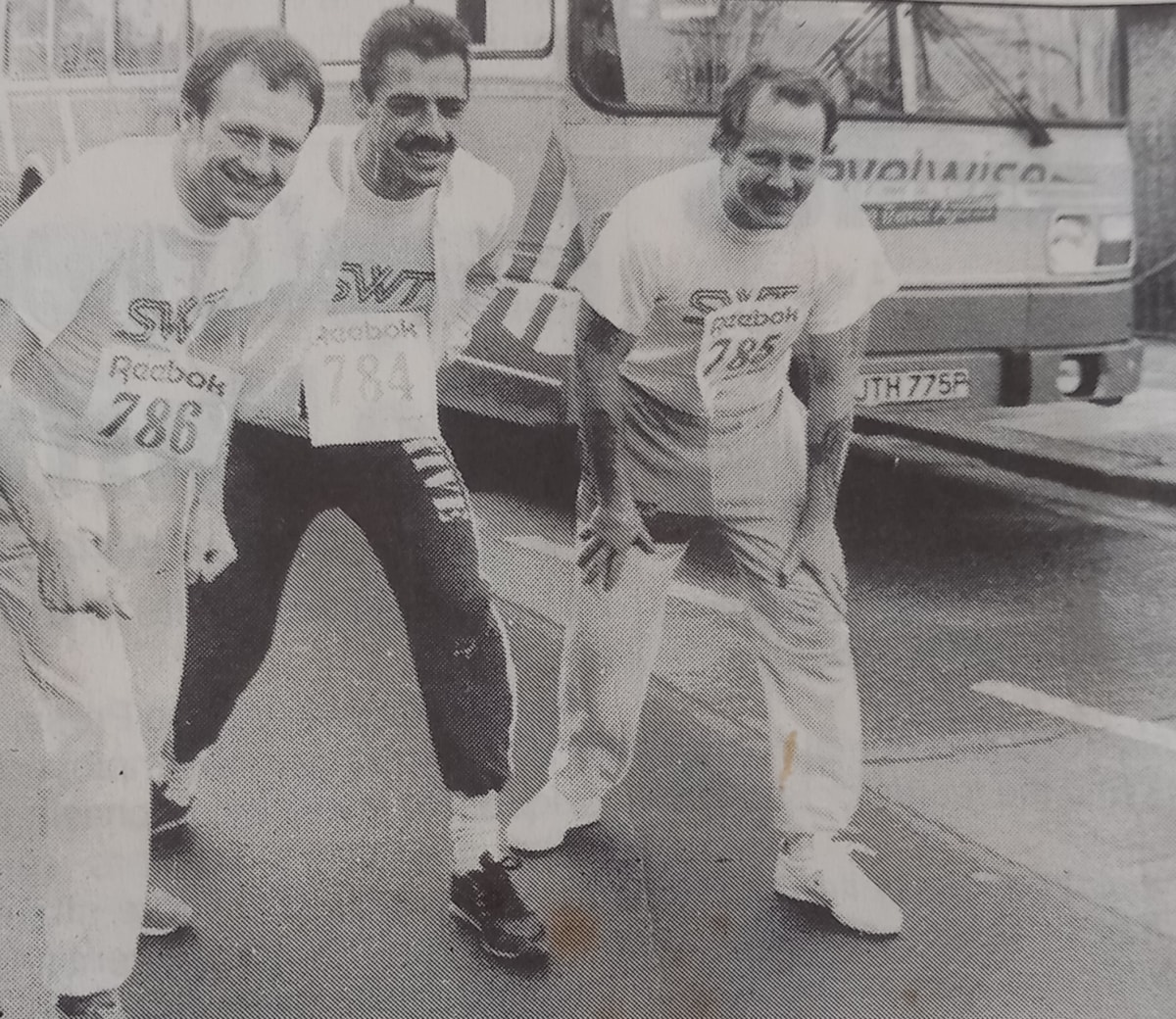 Kenny Beckers (left) with colleagues at the Llanelli 10K in the 1970s