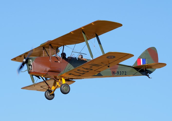 Tiger Moth in flight: Tiger Moth in flight