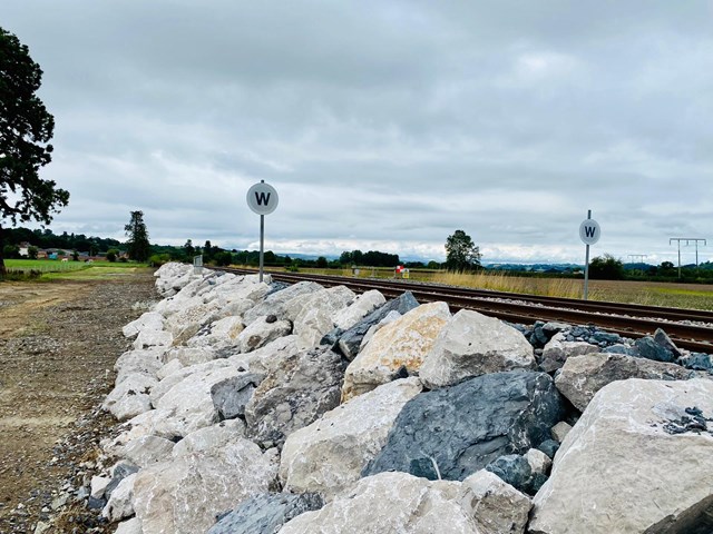 Rock armour at Welshpool