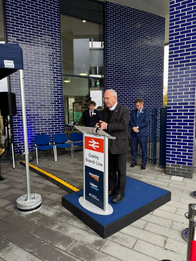 Lord Peter Hendy Minister of State for Rail at Cowley Branch Line event October 2025: Lord Peter Hendy Minister of State for Rail at Cowley Branch Line event October 2025
