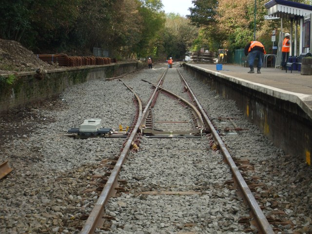 The new passing loop under construction at Penryn: Falmouth