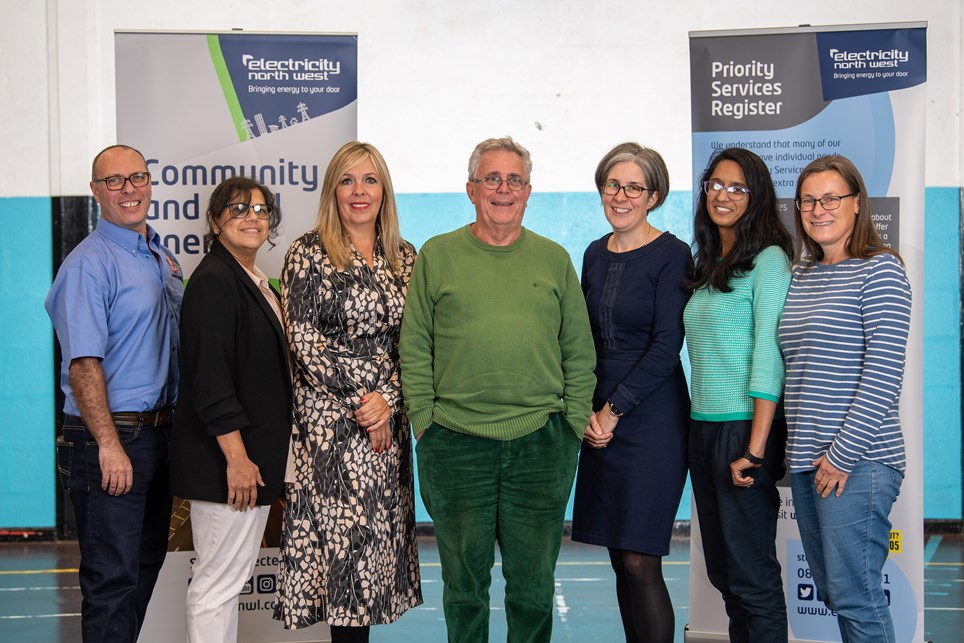 Previous winners of the fund alongside Helen Seagrave, third right