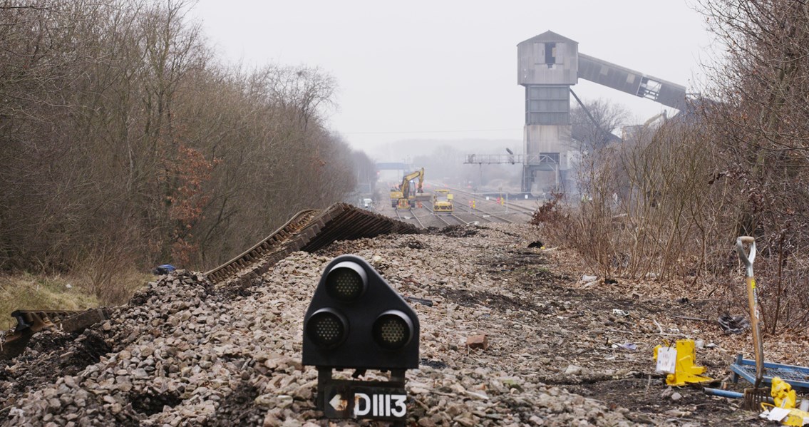 26.2.13 Hatfield & Stainforth: photos showing damage to rail following spoil heap slip