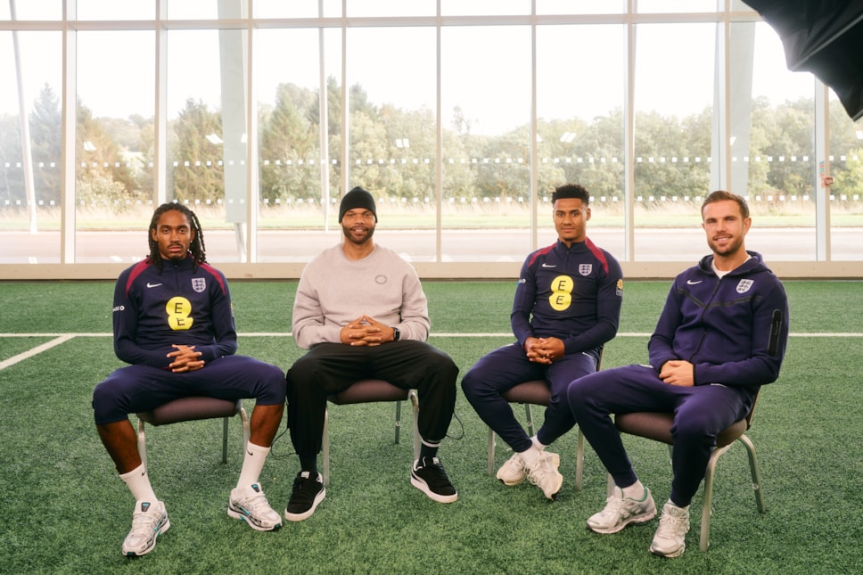 MEMORIES OF GRASSROOTS PANEL – FROM LEFT – DJED SPENCE, JOLEON LESCOTT, OLLIE WATKINS & JORDAN HENDERSON