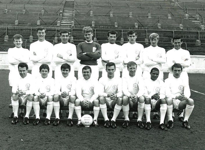 Leeds United Football Team 1965. Image © West Yorkshire Archive Service: Group photograph of Leeds United Football Team taken on 29th June 1965. In the front row at the centre is manager Don Revie, who is widely regarded as the best manager the team has ever had. Image © West Yorkshire Archive Service.