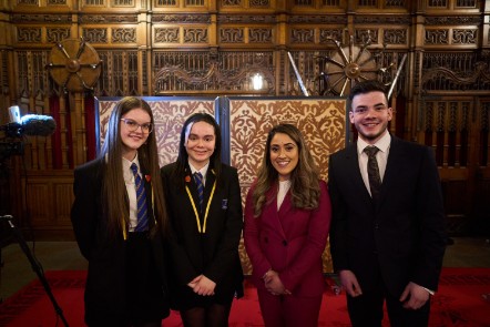 Alfie is pictured after the event with Rhianna (far left) and Lily, along with Priyanka Chard, the education support officer leading the Dandelion Project.