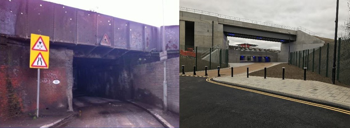 Bolina Road in Lewisham reopens after transformation by Network Rail: Bolina before and after