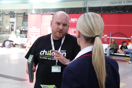 Railway Children and LNER colleague at Newcastle station