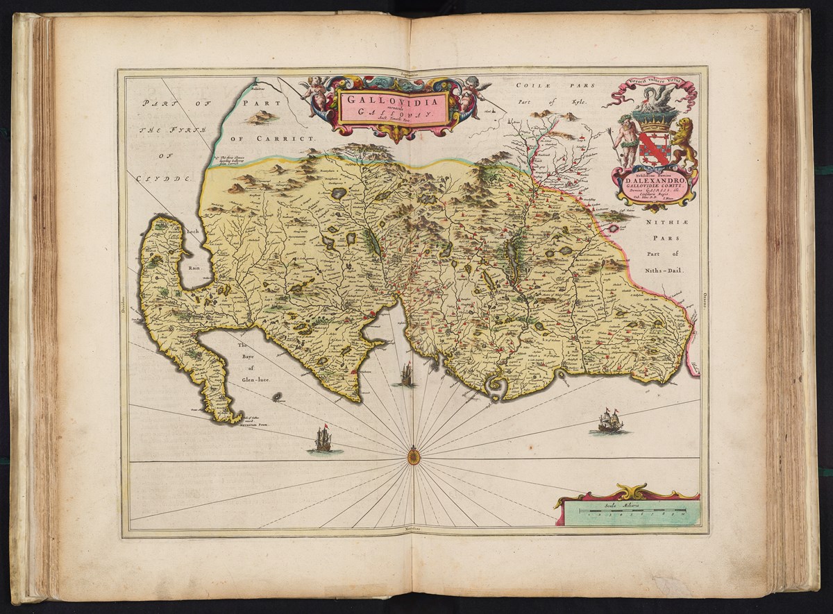 Timothy Pont's Map of Galloway as published in 'Blaeu Atlas Maior, 1662-5'