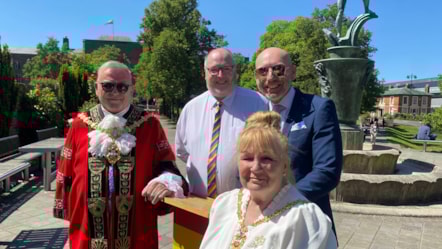 Mayor and mayoress with councillors at the event landscape