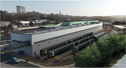 Exeter Depot aerial view artists impression