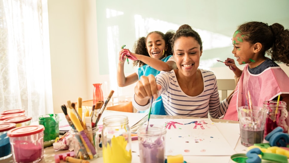 mother and two children cropped