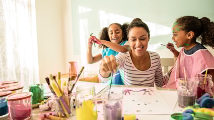 mother and two children cropped
