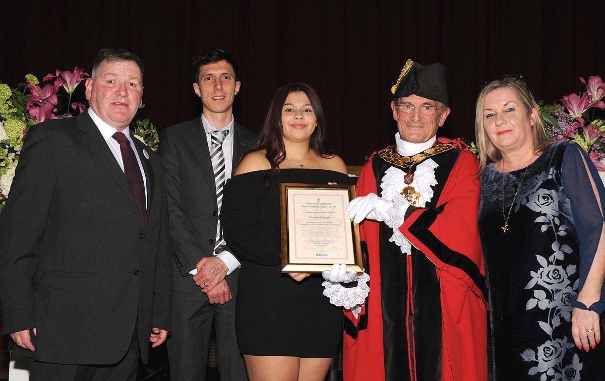 With Ben Kinsella's parents, Ramzy Alwakeel, Editor of the Islington Gazette and Mayor of Islington Cllr Dave Poyser