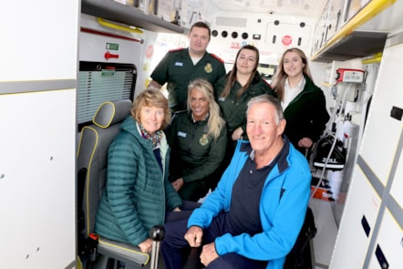 Chris Browitt and wife Alice Walker with Hollie Hicks (middle) and (back, left to right) Graeme Cutty, Louise Fawcus and Charlotte Saul