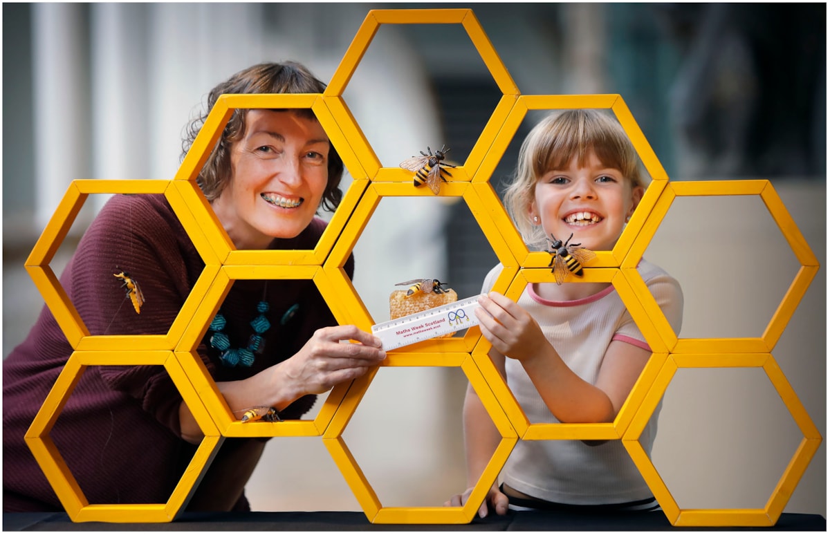 Caela Callander (7)and Maths Week Scotland Coordinator, Holly Rumble. Photo © Paul Dodd-2