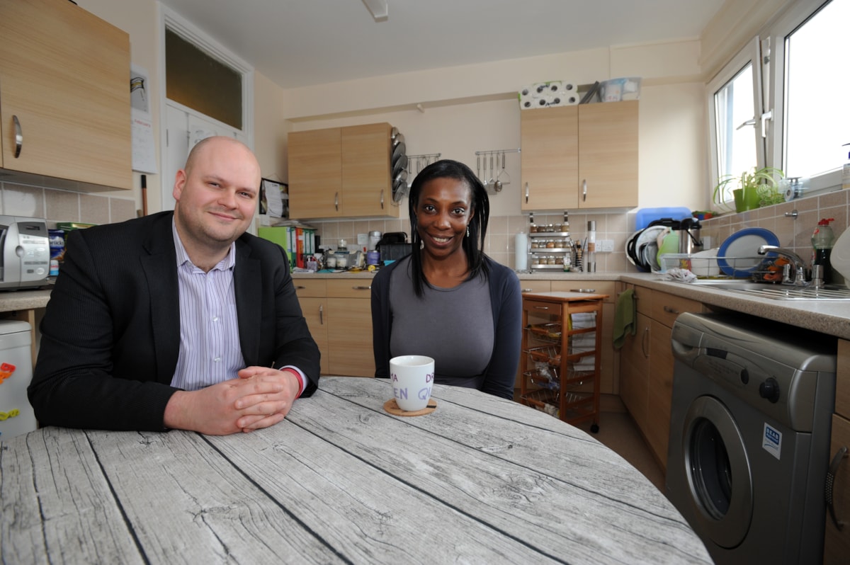 Cllr Philip Glanville and Hackney Homes tenant Lisa Ogun.jpg