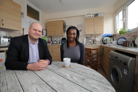 Cllr Philip Glanville and Hackney Homes tenant Lisa Ogun.jpg