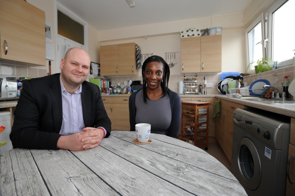 Cllr Philip Glanville and Hackney Homes tenant Lisa Ogun.jpg