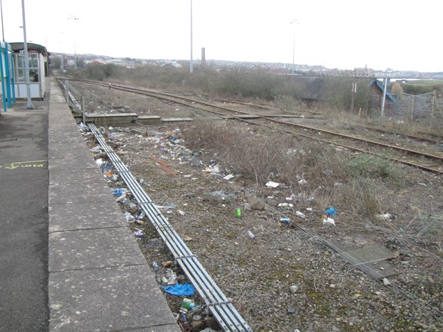 Rubbish dumped near Barry station