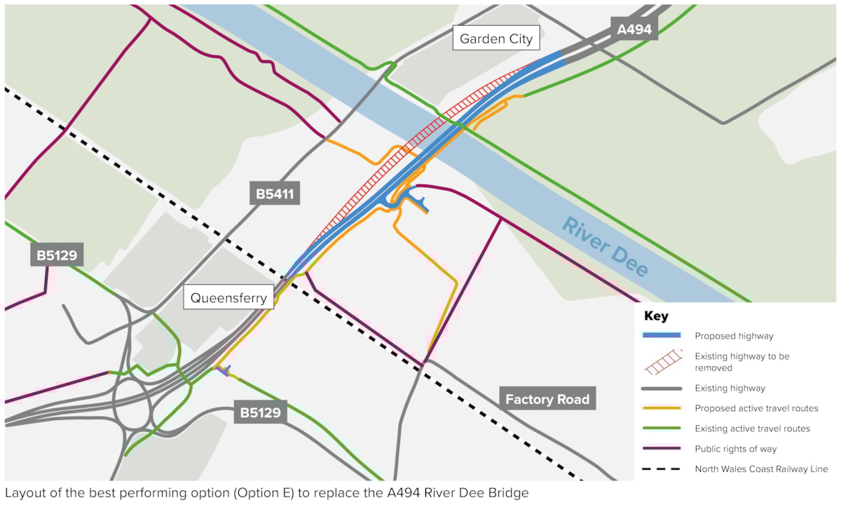 Option E Dee Bridge map