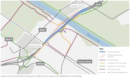 Option E Dee Bridge map