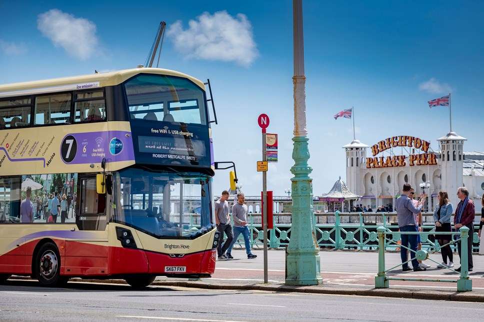 Brighton & Hove Bus near the pier